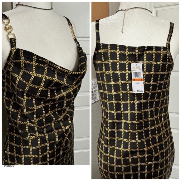 Michael Kors Dresses & Skirts - Michael Kors Black/Gold Chain Dress